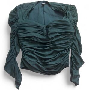 Express body contour ruched blouse mesh